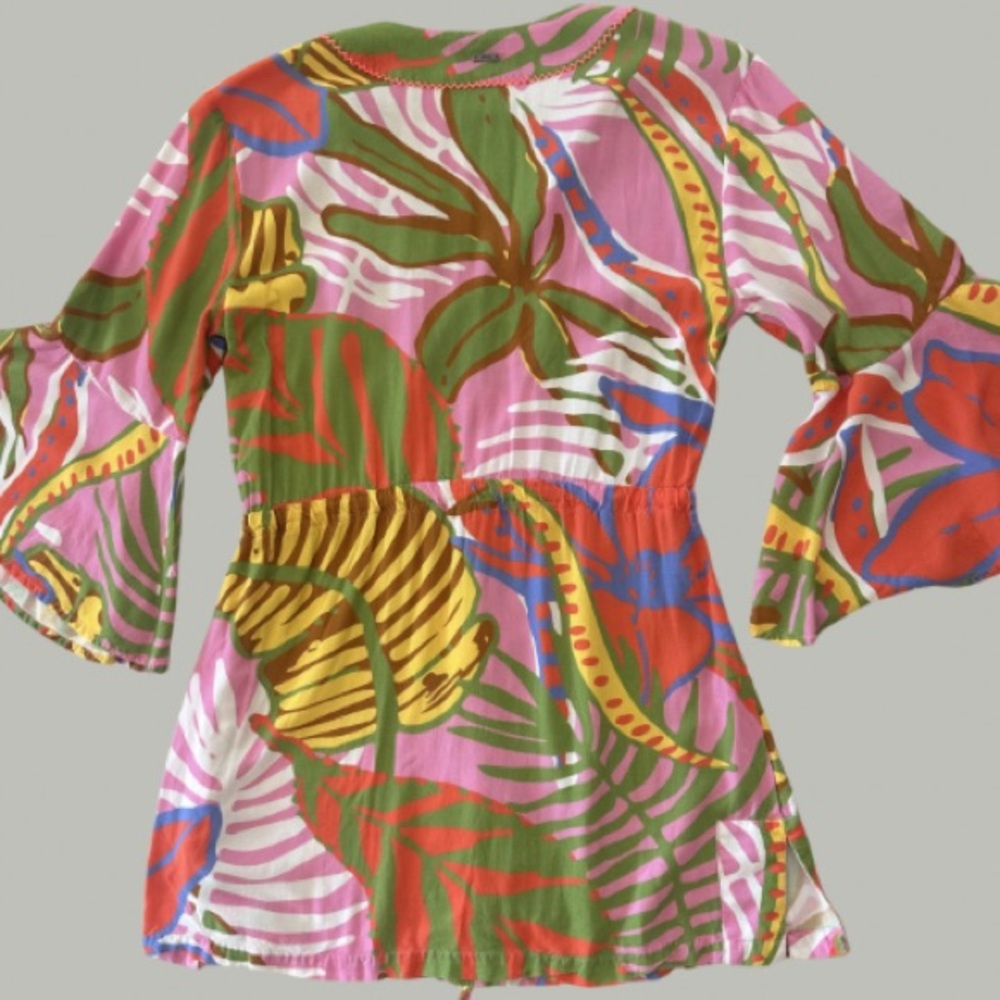 Maaji Beach Coverup Kaftan Dress Vibrant Tropical Dress - Picture 5 of 11